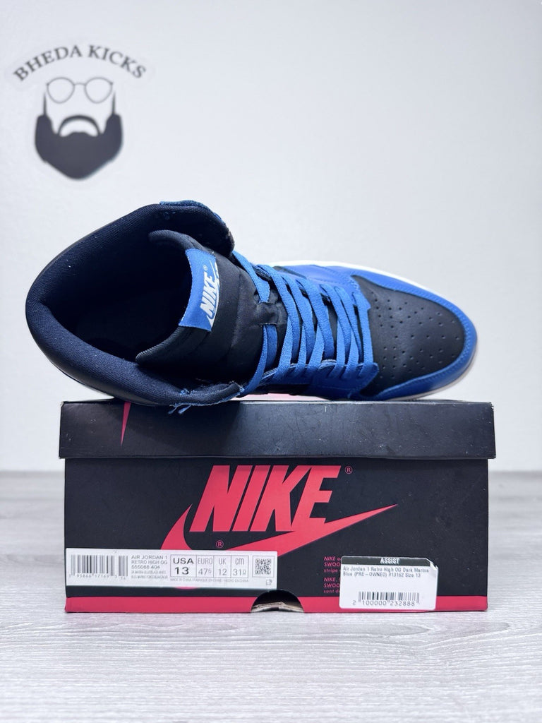 Size 13 - Nike Air Jordan 1 Retro OG High Dark Marina Blue Men's 555088-404