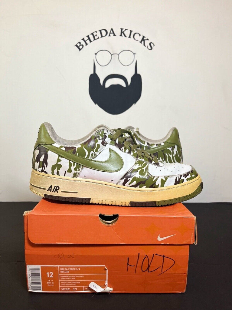 2004 Nike Air Force One "Camouflage" White/Palm Green/Brown 306353-131 Size 12