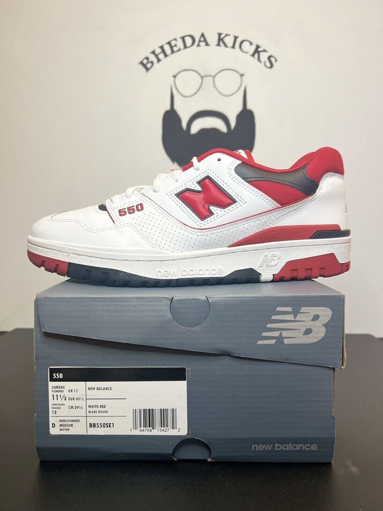 New Balance Lifestyle 550 Red White Men Shoes Classic Rare BB550SE1 Size 11.5