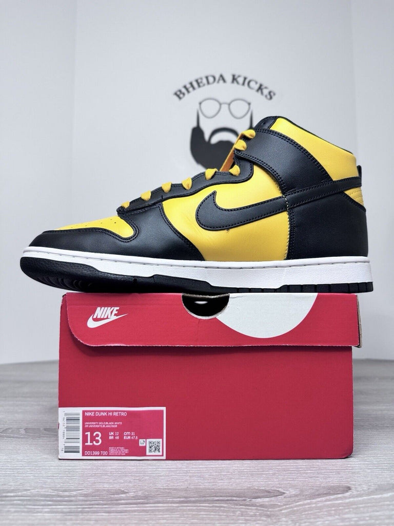 Size 13 - Nike Dunk Retro High Bruce Lee DD1399-700 Reverse Goldenrod NEW DS