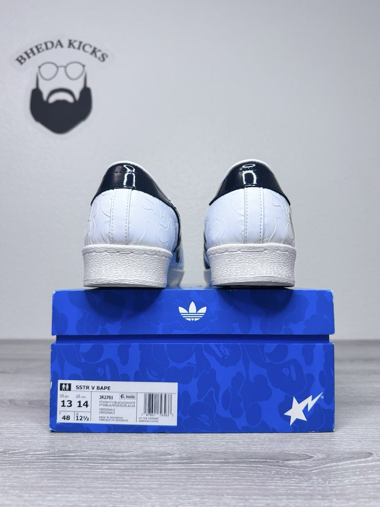 Size 13 - Adidas Originals x BAPE Superstar FTWWHT/CBLACK/OWHITE JR2701 Worn 1x