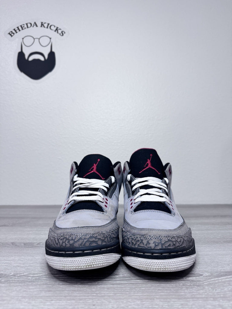 Size 12 - Air Jordan 3 Retro Stealth 136064-003 Gray Black Red Men’s Preowned