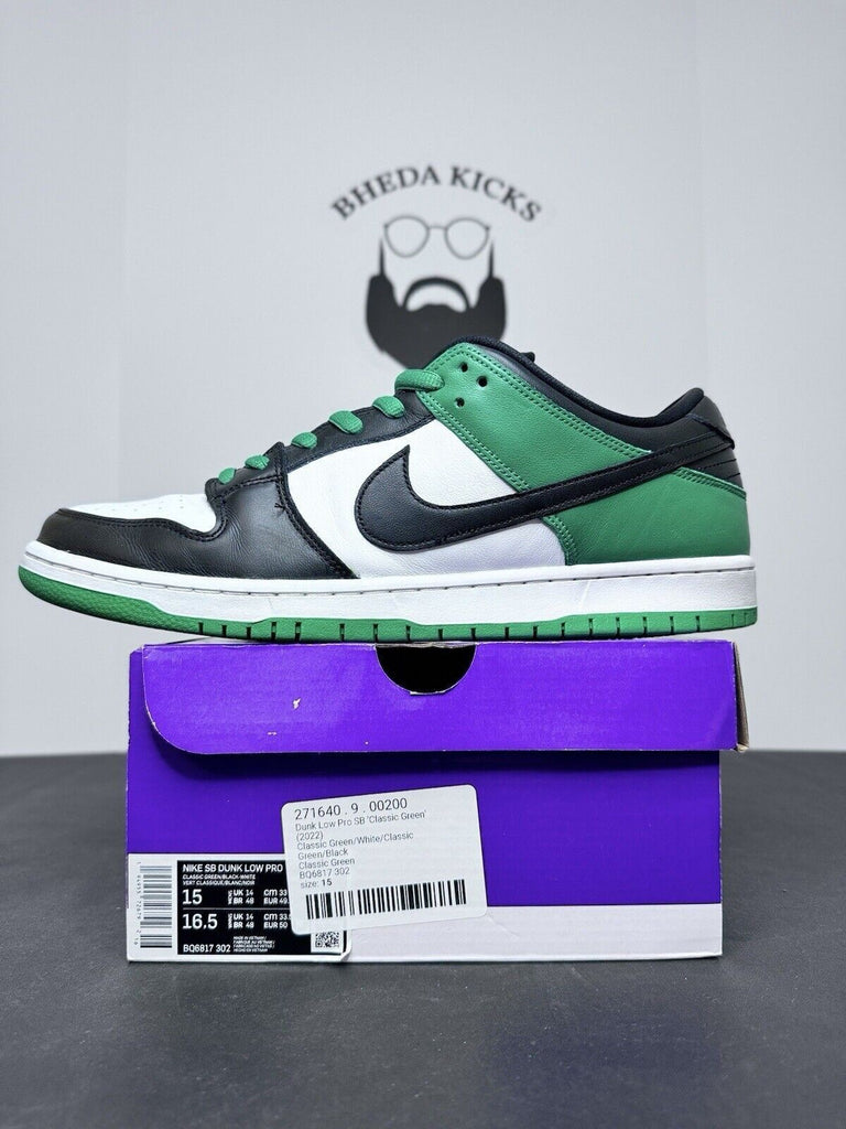 Nike SB Dunk Low Pro “Classic Green” BQ6817-302 Preowned Og Men’s Size 15