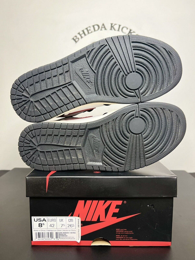 Nike Air Jordan 1 Retro High OG Black Gym Red 555088-061 Size 8.5 Preowned