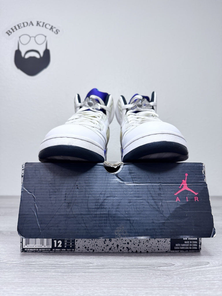 Size 12 - Nike Air Jordan 5 Retro Grape 2013 White Purple Black 136027-108