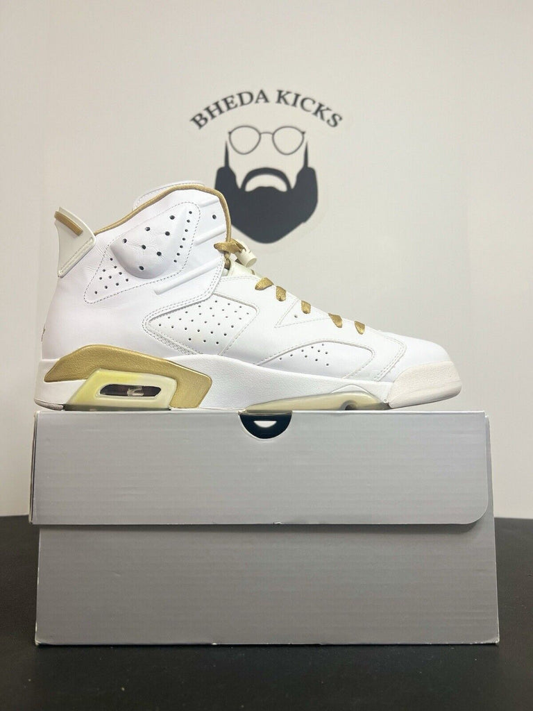 Air Jordan 6 VI Retro GMP Golden Moments White Gold Sneakers 384664-135 Size 13