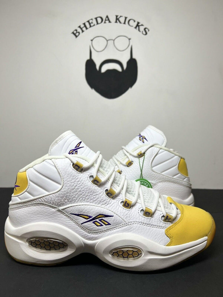 Reebok Question Mid Iverson Yellow Toe PE Kobe New FX4278 SB Size 11.5