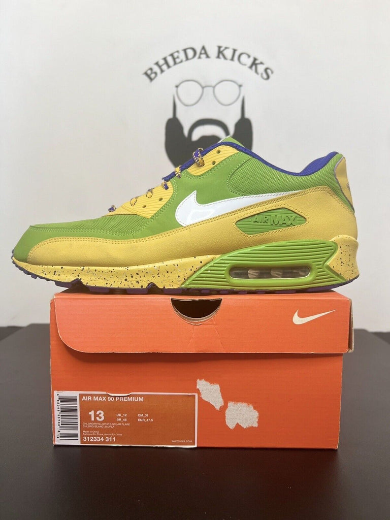 Nike Air Max 90 Running Man Size 13 Chlorophyll Green Yellow 312334-311 White Og