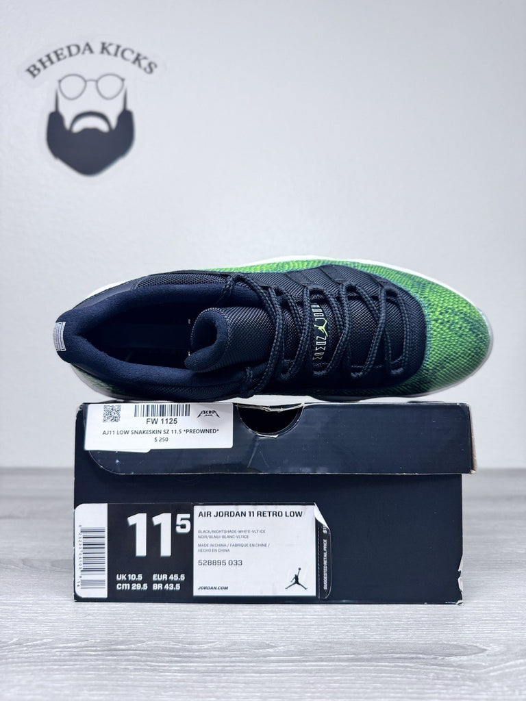 Size 11.5 - Air Jordan 11 Retro Low Snake Green 528895-033 Reptile OG Rare