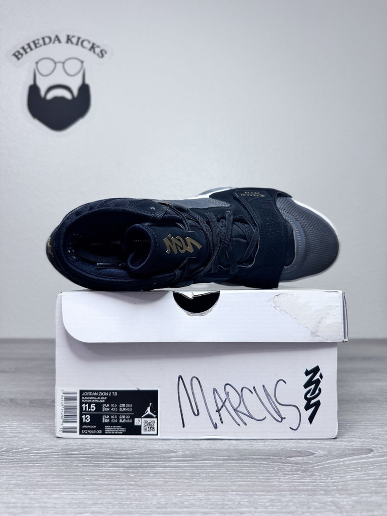 Size 11.5 - Nike Jordan Zion 2 TB 'Black Metallic Gold' DQ7688-001 Preowned