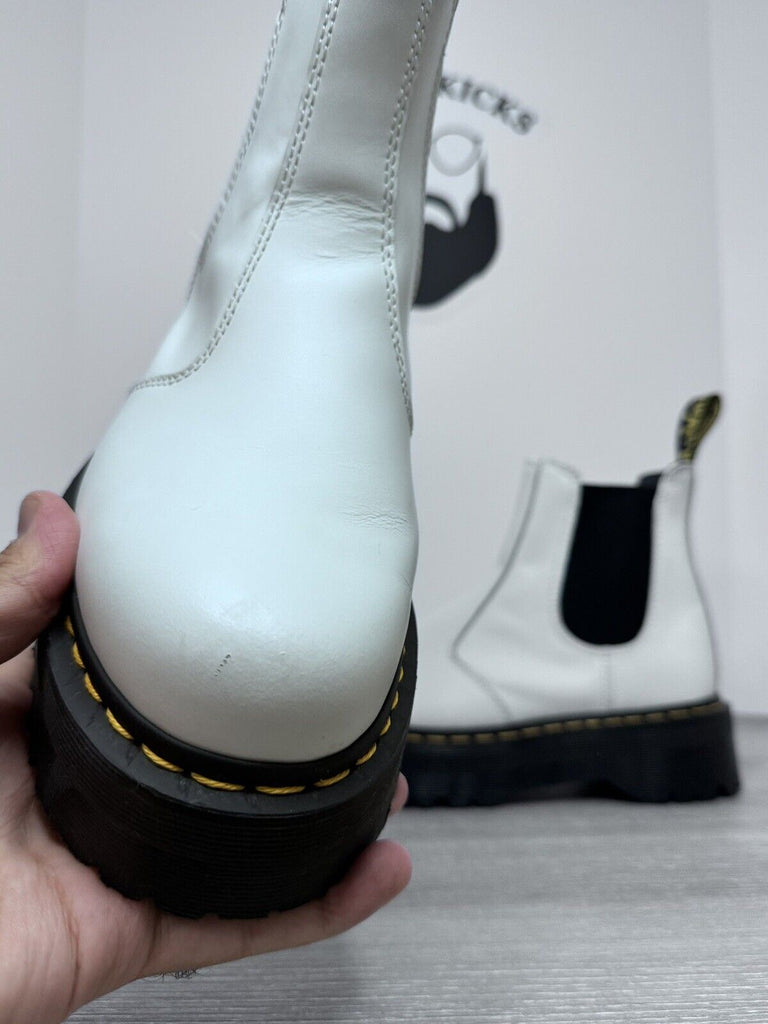 Dr. Martens 2976 QUAD White Smooth Leather Chelsea Boots Men’s Size 9