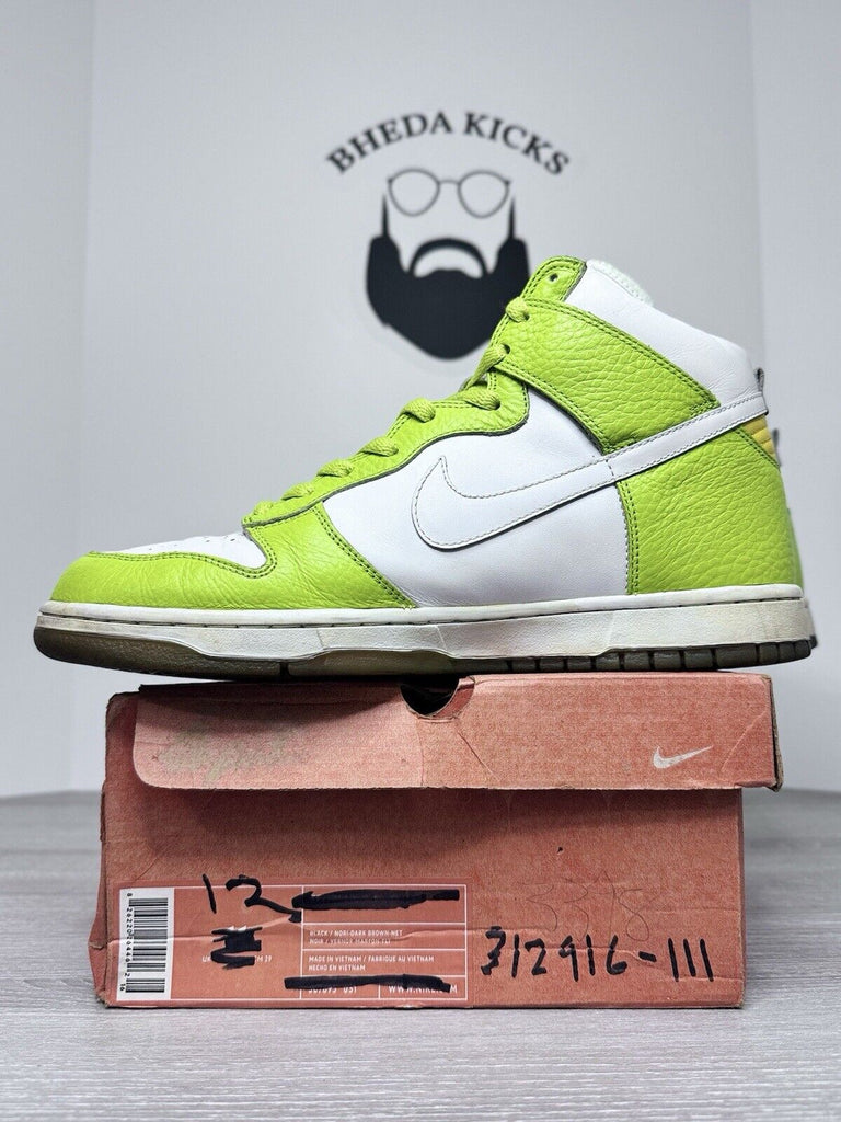 Size 12w (10.5 Men) - Nike Dunk High St Pattys Clover 2005 312916-111 Rare Og