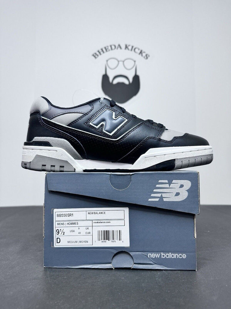 DS New Balance 550 'Shadow' Black Grey White Shoes BB550SR1 Men's Size 9.5