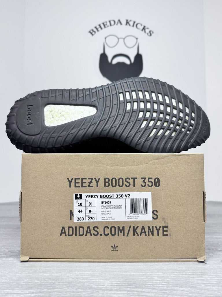 Size 10 - Adidas Yeezy 350 v2 Core Black Copper 2016 BY1605 Authentic Preowned