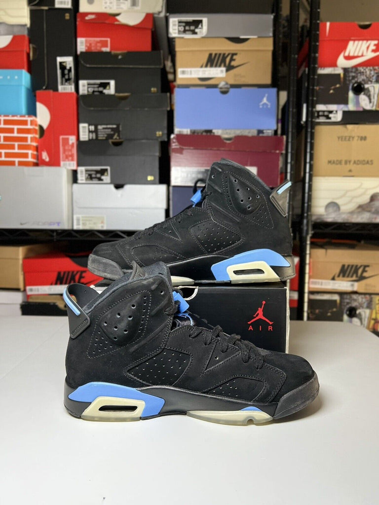 Nike Air Jordan 6 Retro UNC size 8.5 OG VI 384664–006 Black Blue ￼rare Authentic