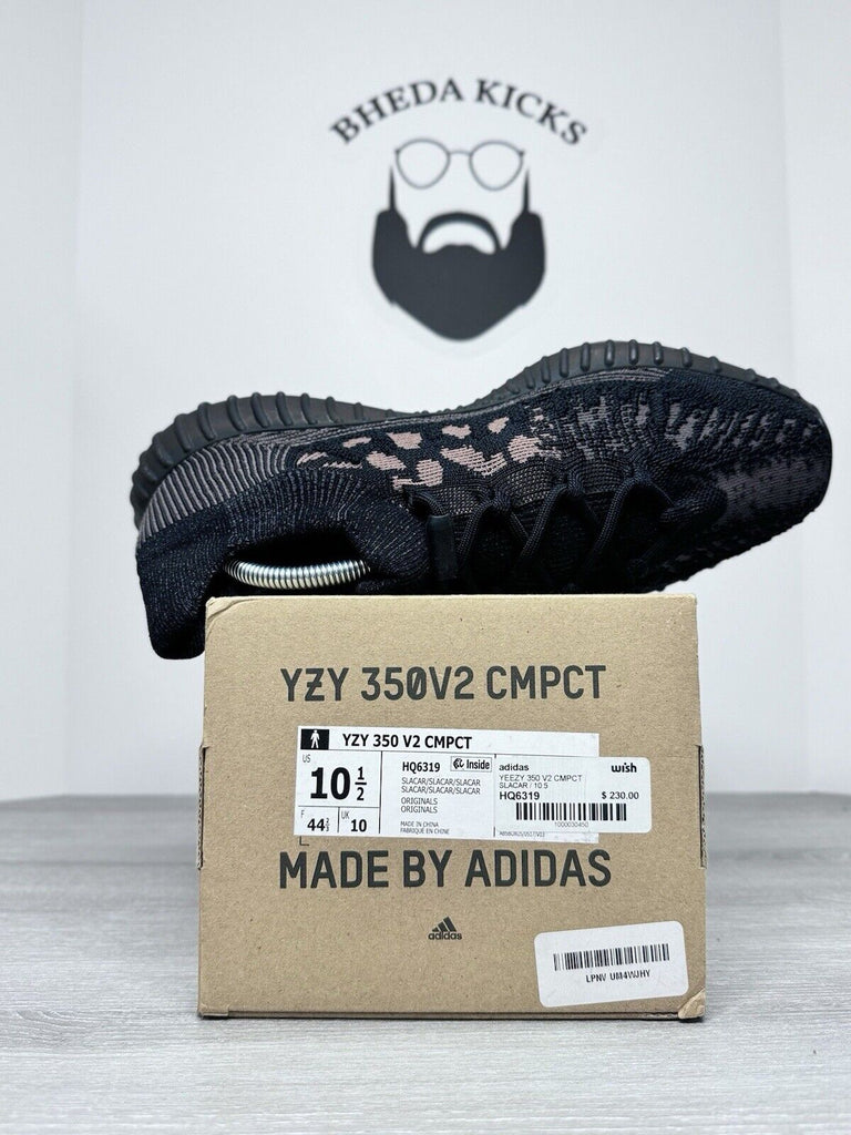 Size 10.5 - Adidas Yeezy Boost 350 V2 CMPCT Slate Carbon HQ6319 Preowned