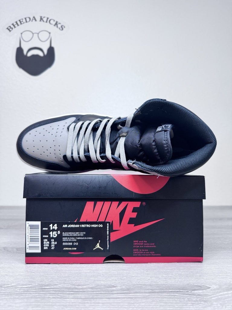 Size 14 - Air Jordan 1 Retro High OG Shadow Toe 2018 Mens Sneakers 555088-013