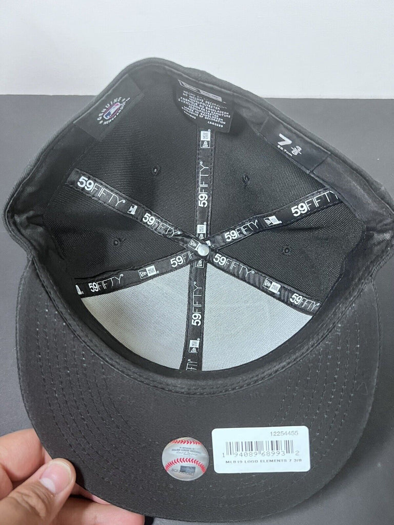 Brand New MLB Logo Element Logos 59Fifty Cap [12254455] 7 3/8 New Black White