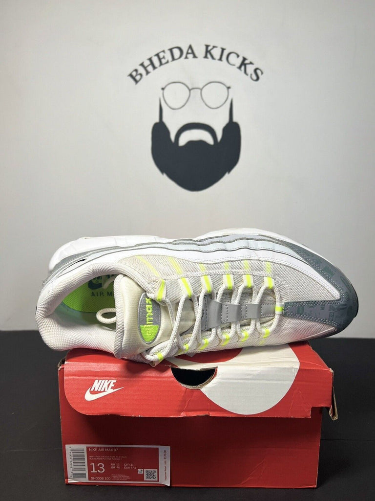 Nike Air Max 97 Reflective All Over Logo White (DH0006-100) Men’s Size 13 Og