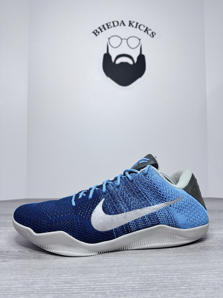 Size 13 - Nike Kobe 11 XI Elite Low Flyknit Brave Blue 822675-404 Men's