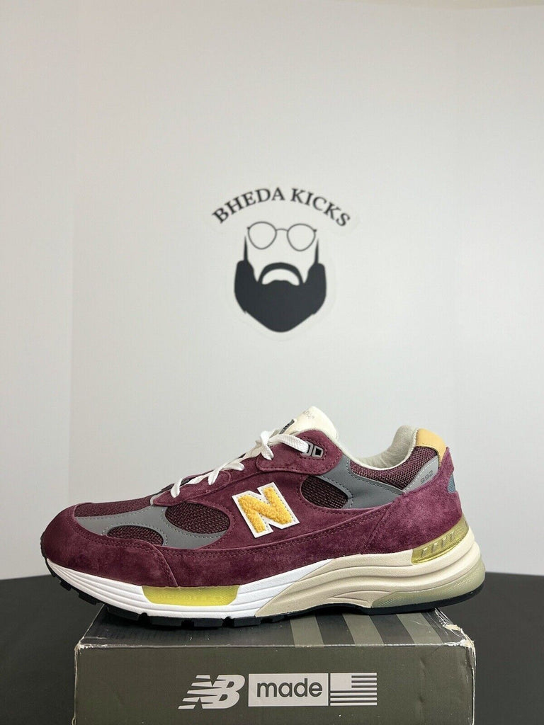 New Balance 992 Made In USA Burgundy Gold White M992CA Preowned Men’s Size 13