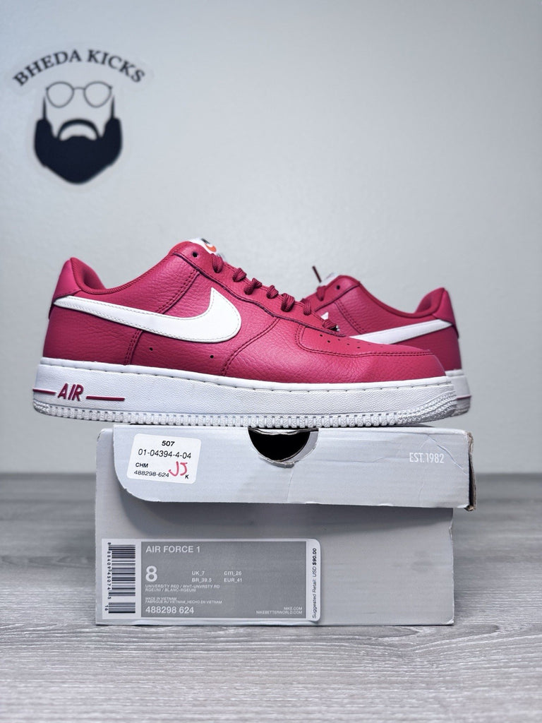 Size 8 - Nike Air Force 1 Low '07 Retro University Red 488298-624 Preowned