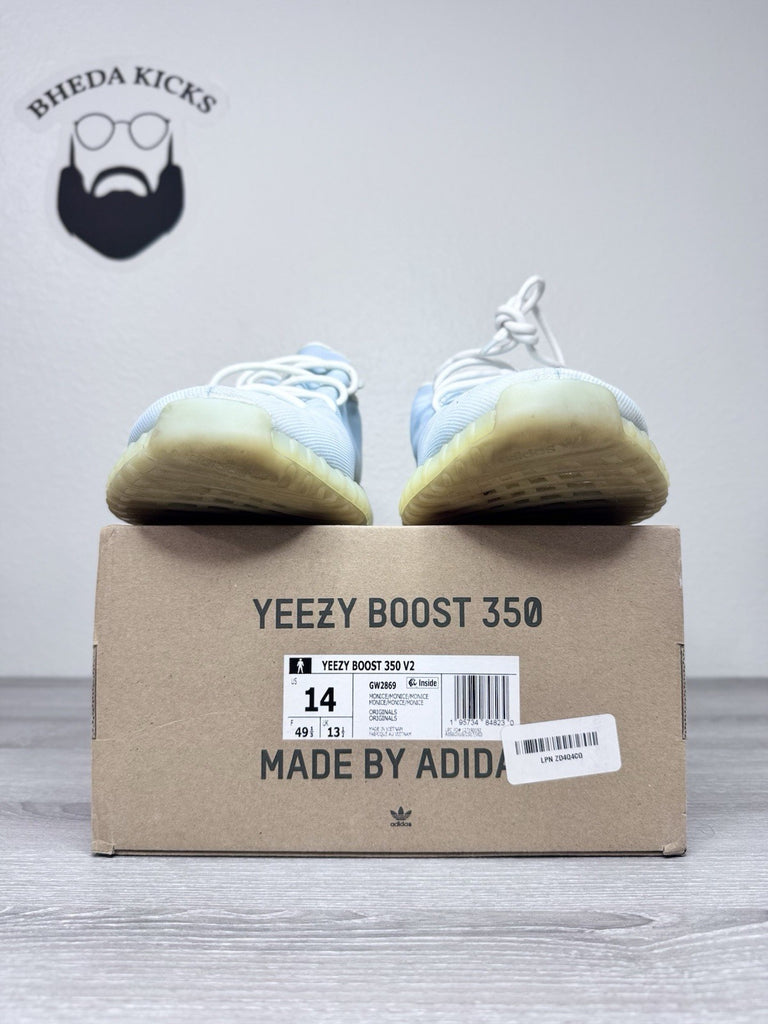 Size 14 - Adidas Men's Yeezy Boost 350 V2 Mono Ice GW2869 Preowned Authentic