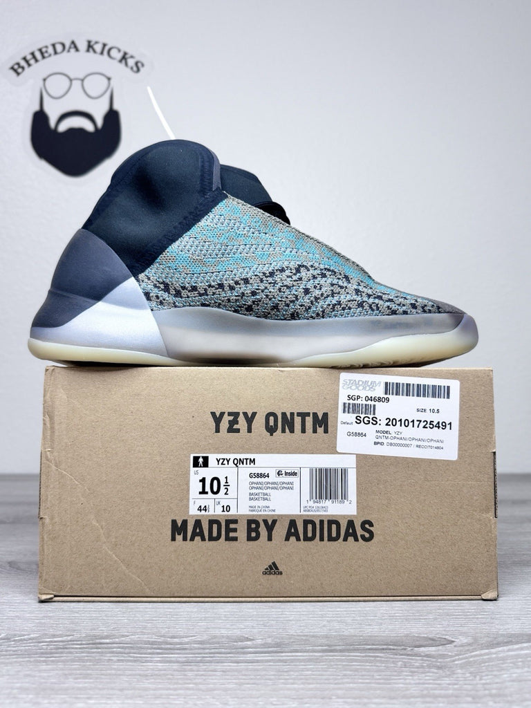 Size 10.5 - Adidas Yeezy QNTM Teal Blue Black Grey Boost Comfort G58864 New