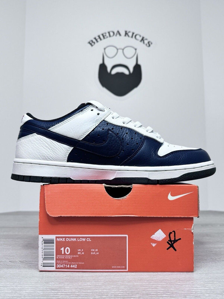 Size 10 - Nike Dunk Low CL Jordan Pack Obsidian White (2006) 304714-442 NEW DS