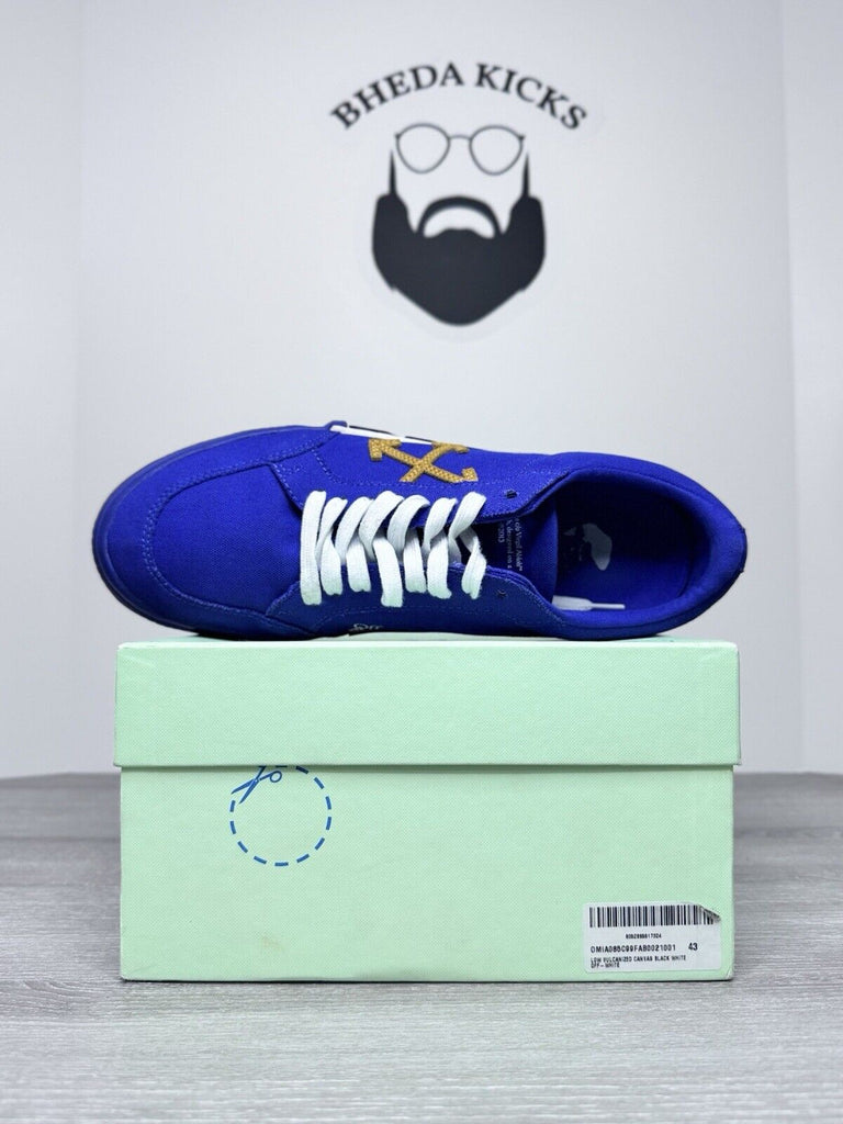 Size 43 EU (10 Men) - Off-White Vulcanized Low Canvas Blue Yellow White Black