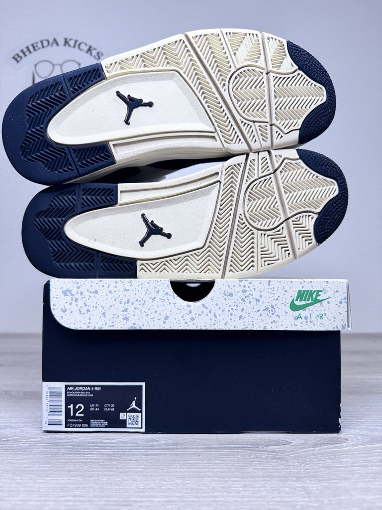 Size 12 - Nike Air Jordan 4 RM Black Sail FQ7939-006 Preowned Authentic Og
