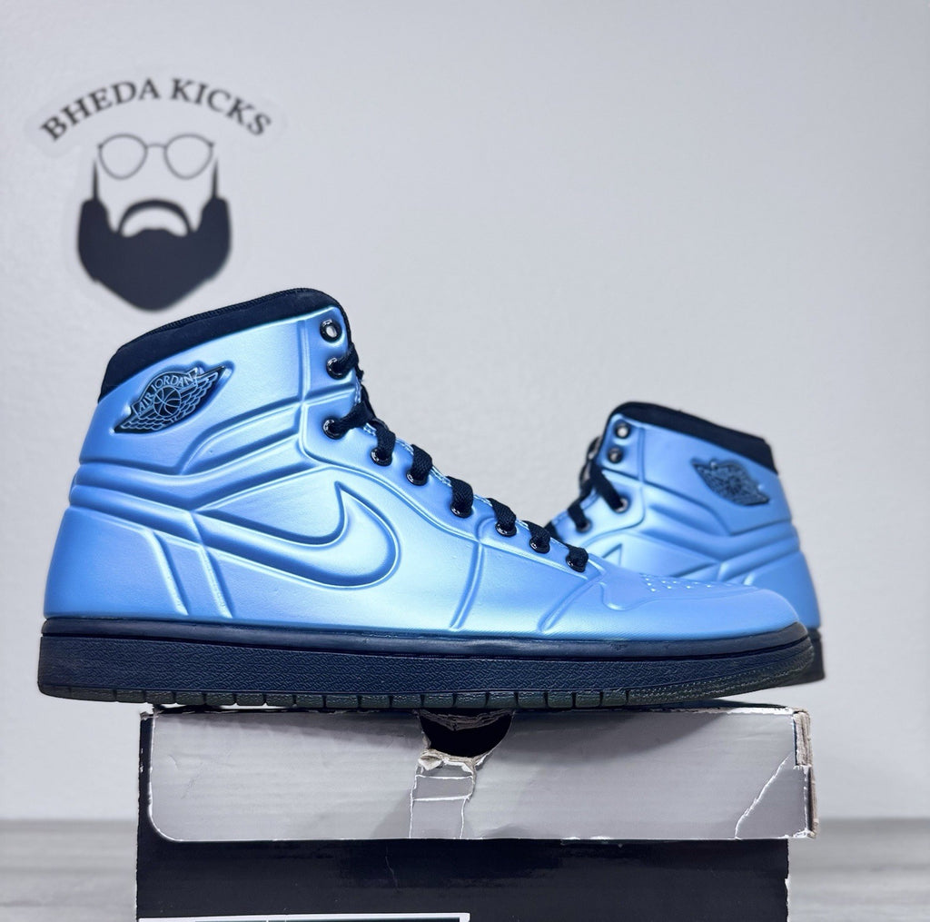 Size 10 - Air Jordan 1 High Anodized Blue Black 414823-401 Nike Retro Foam