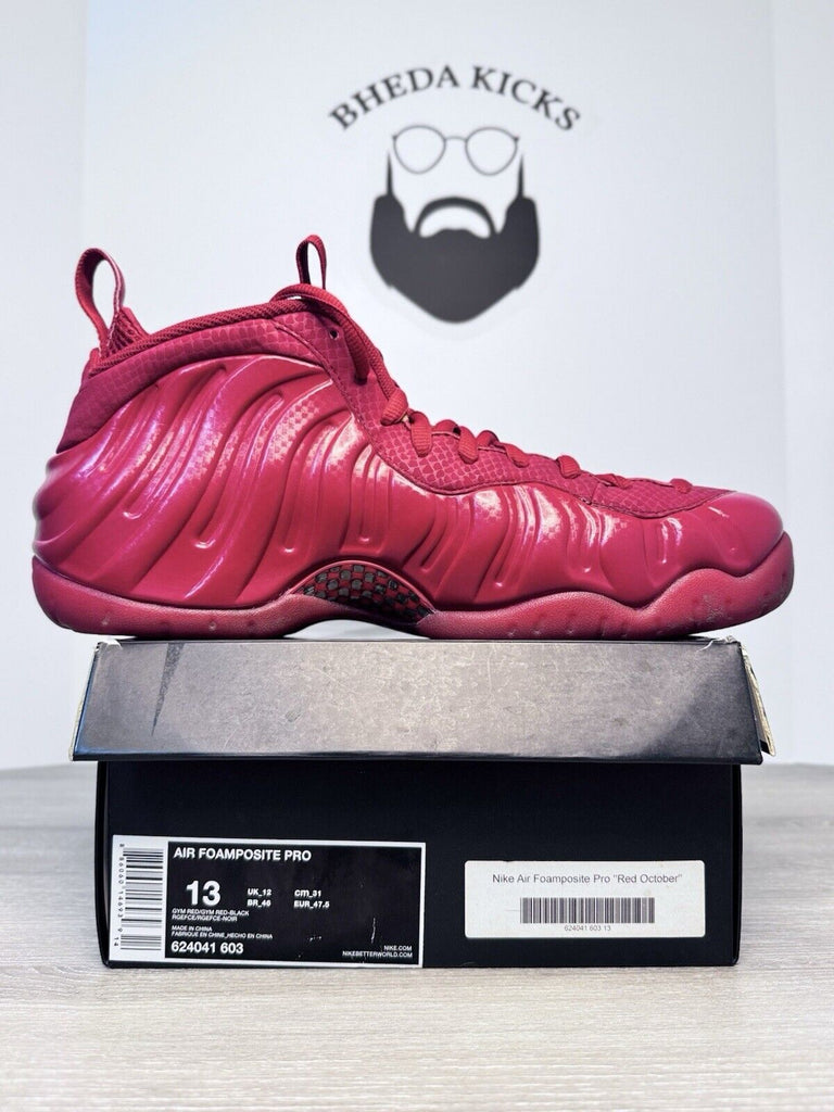 Size 13 - Nike Air Foamposite Pro Gym Red October 624041-603 Preowned