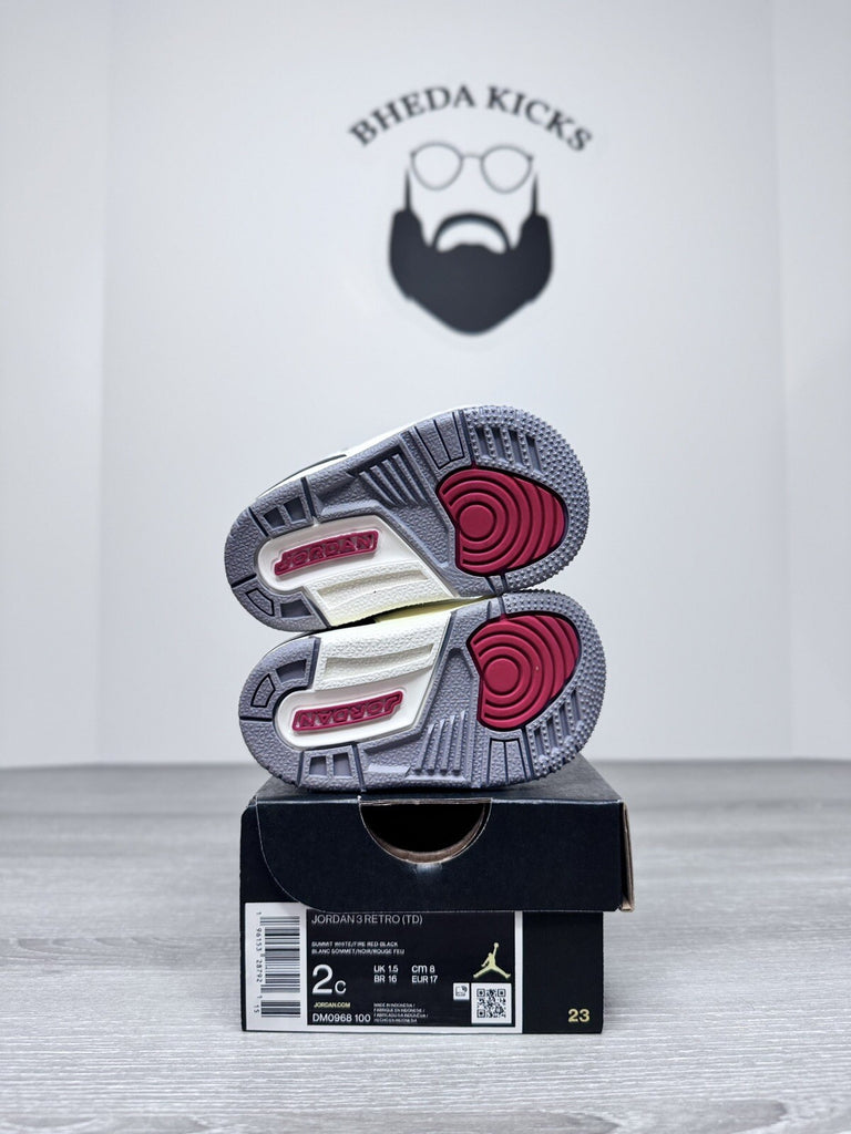 Size 2C - Nike Air Jordan 3 Retro (Td) Reimagined Summit White-Red [DM0968-100]