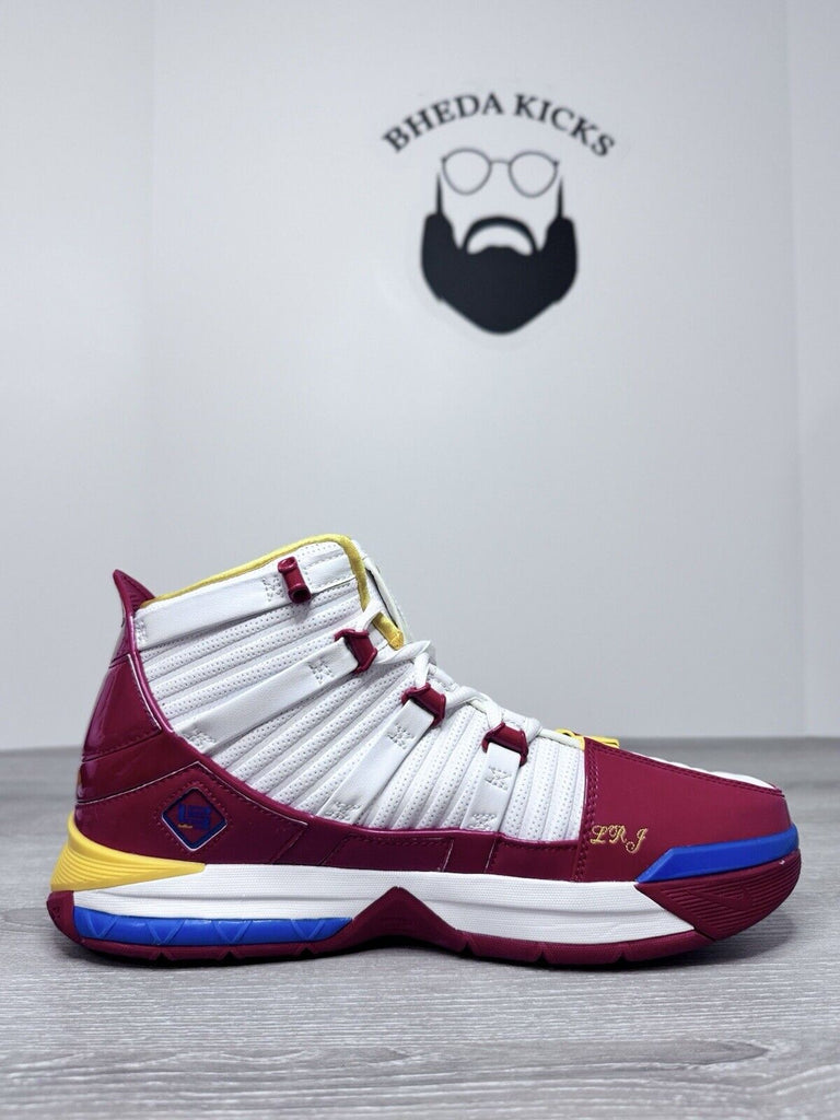 Size 9 - Nike Zoom LeBron 3 SuperBron Red White Blue AO2434 100 Men’s Preowned