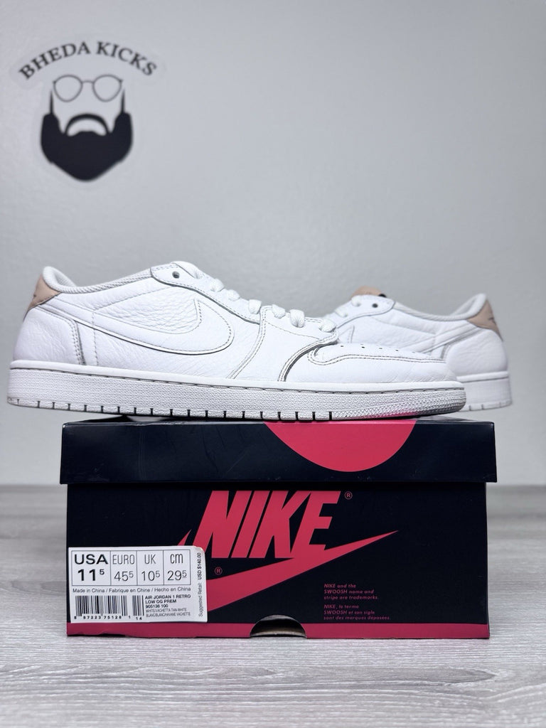 Size 11.5 - Nike Air Jordan 1 Retro Low OG 17’ White Vachetta Tan 905136-100