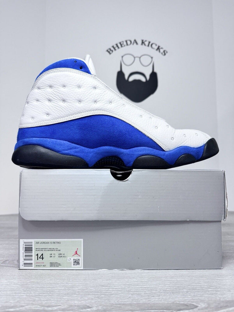 Size 13 - Jordan 13 Retro White Hyper Royal Black 414571-117 Men's (Rep Box)