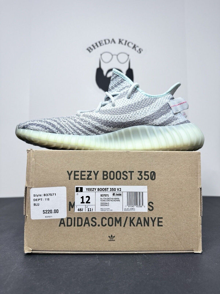 Adidas Yeezy Boost 350 V2 Low Blue Tint B37571 Preowned Og Men’s Size 12