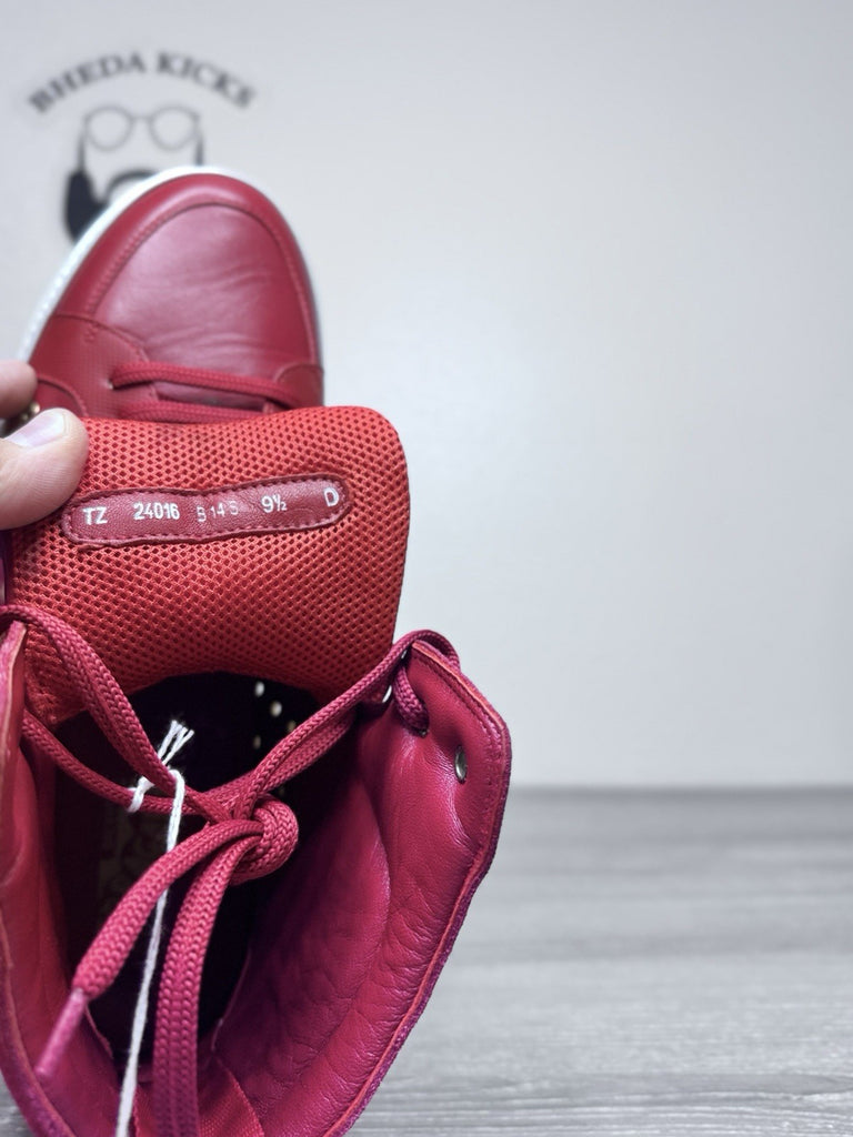 Size 9.5 - Salvatore Ferragamo Embellished Nantucket Rosso Nappa Red Preowned