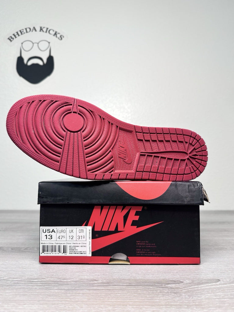 Size 13 - Jordan 1 Retro OG High Bred Toe 555088-610 Authentic Preowned