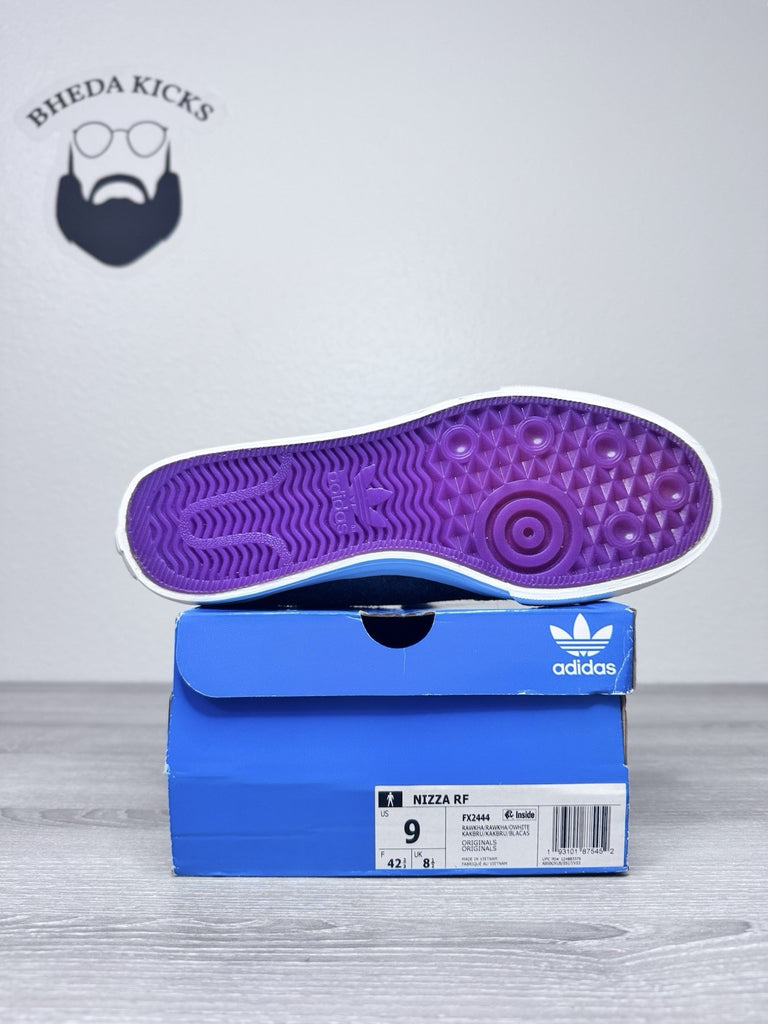 Size 9 - Adidas Nizza RF Low Retro Shoes Green Leather Canvas Sneakers FX2444 DS
