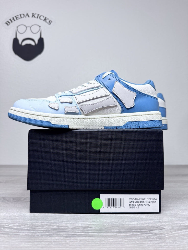 Size 42 EU / 9 US - Amiri Skel Top Low Two Tone Blue White Designer Men’s Shoes