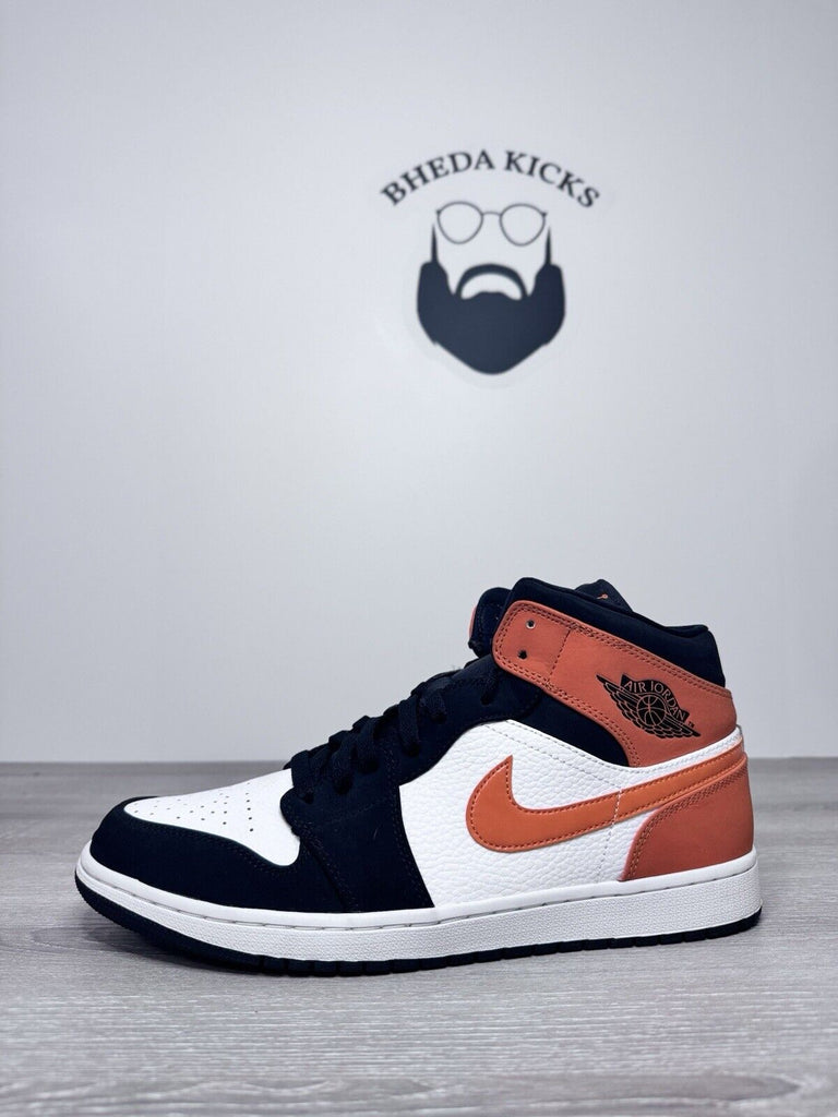 Size 11.5 - Nike Jordan 1 Mid Shattered 2019 Men’s 554724-058 Orange Black White