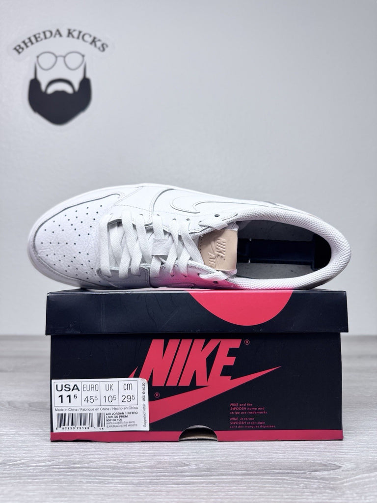 Size 11.5 - Nike Air Jordan 1 Retro Low OG 17’ White Vachetta Tan 905136-100