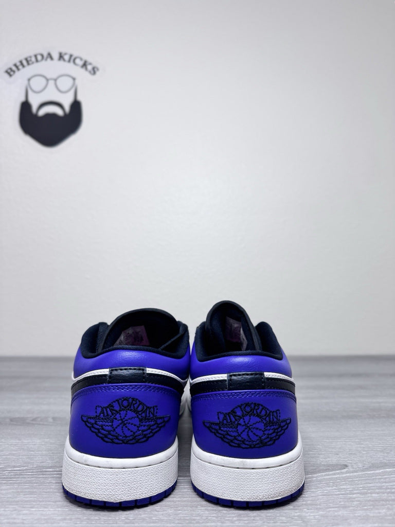 Size 9.5 - Jordan 1 Low Court Purple White 553558-500 Preowned Authentic Og