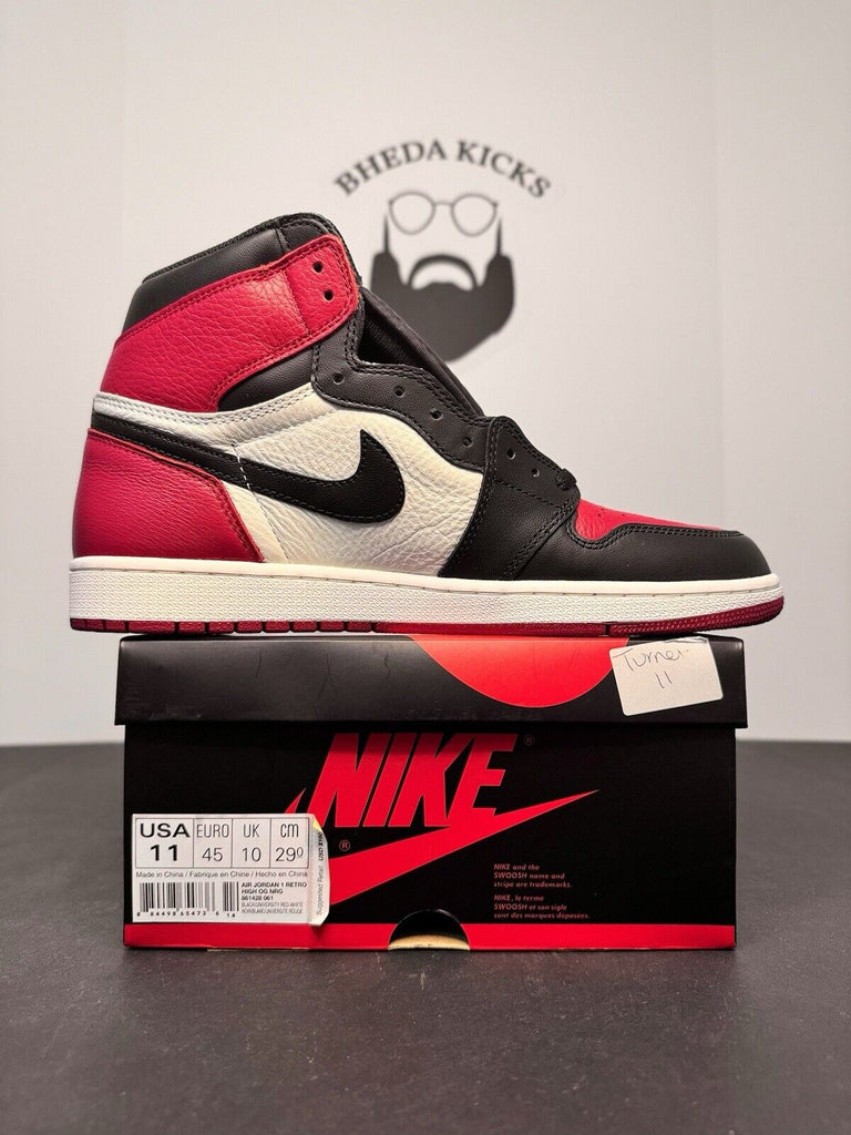 NEW DS Air Jordan 1 Retro High OG Bred Toe 555088-610 Rare Men’s Size 11