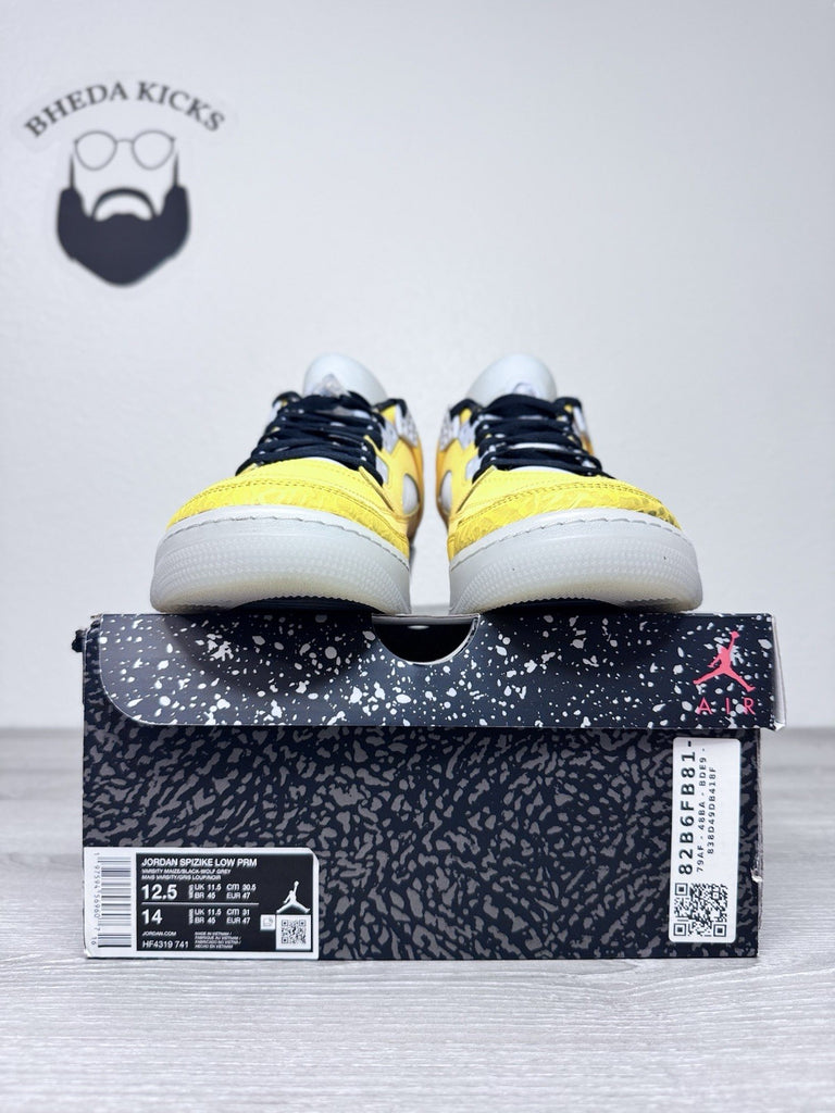 Size 12.5 - Air Jordan Spizike Low Premium Lighting Yellow HF4319 741 Men's