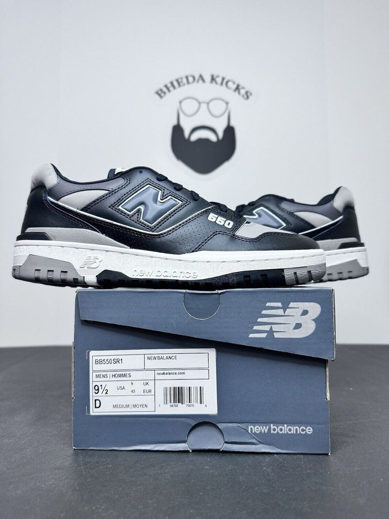 DS New Balance 550 'Shadow' Black Grey White Shoes BB550SR1 Men's Size 9.5