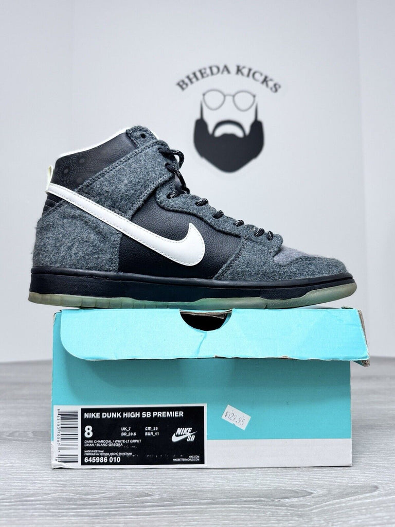 Size 8 - Nike SB Dunk High Petoskey Premier Charcoal Graphite 645986-010 2014