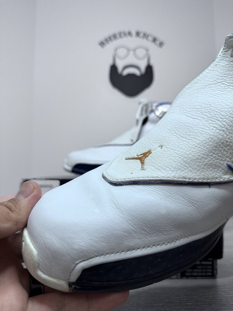 Size 10.5 - Nike Air Jordan 18 OG 'White Sport Royal' Silver 2003 305869-101